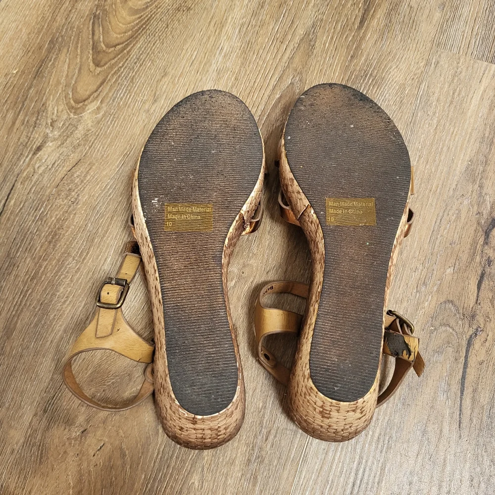 Corkys Basket Sandal Womens 10 Weave Leather 3